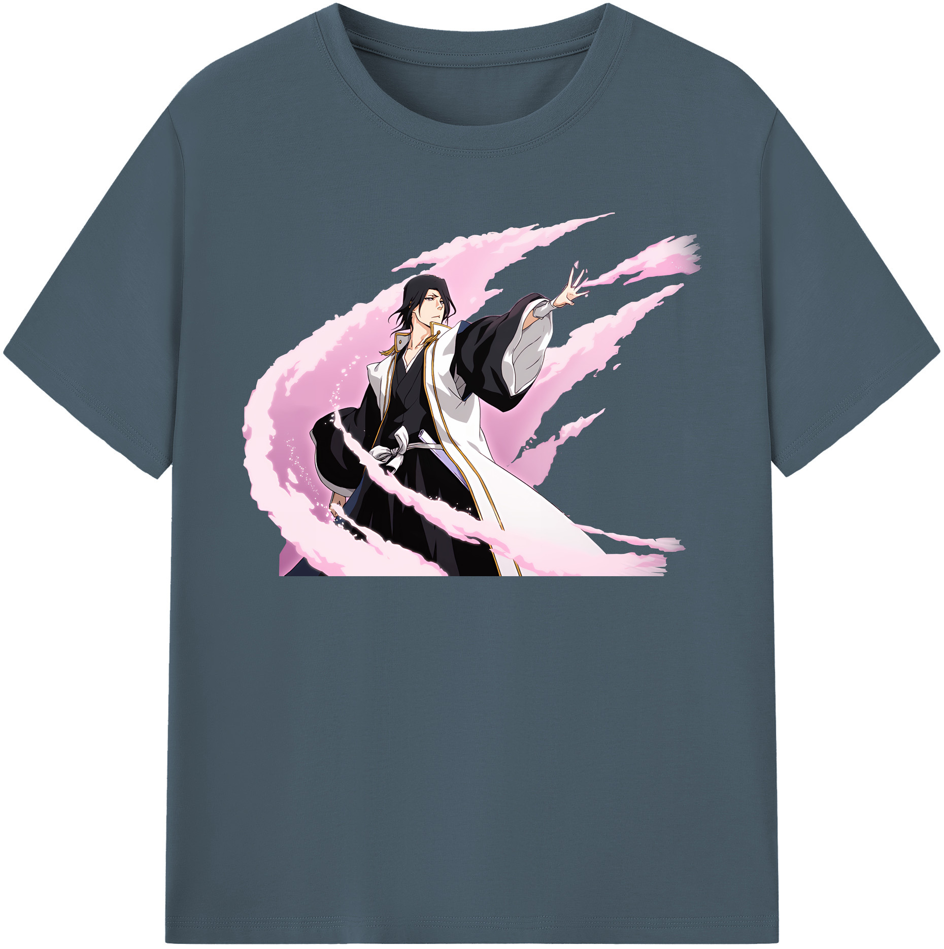 （画像用） ブリーチ くちき びゃくや BLEACH Kuchiki Byakuya 綿100％半袖Tシャツ（フロントプリント）